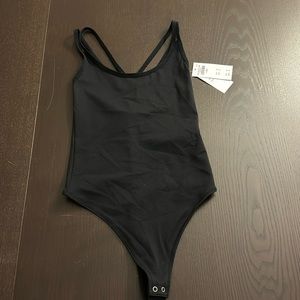 Abercrombie & Fitch black bodysuit with cross straps